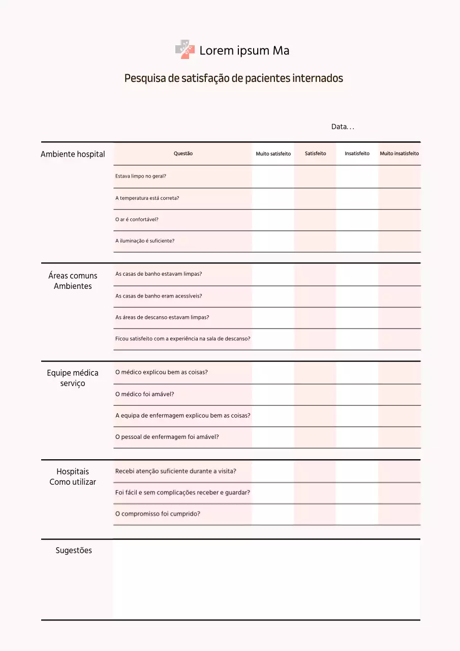 Inquérito de satisfação das mulheres internadas em hospitais cor-de-rosa