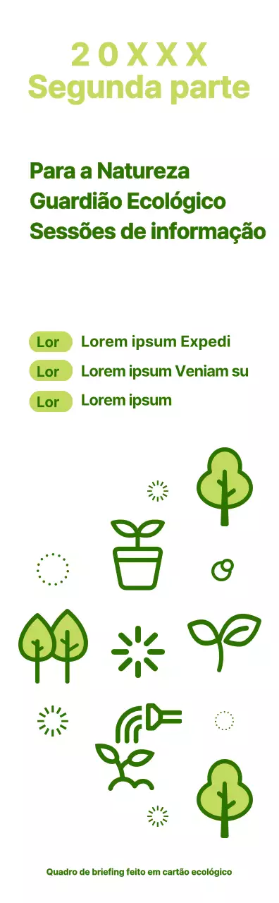 Ícone simples da natureza estilo combinação em verde e chartreuse Acerca do briefing sobre a gestão ecológica