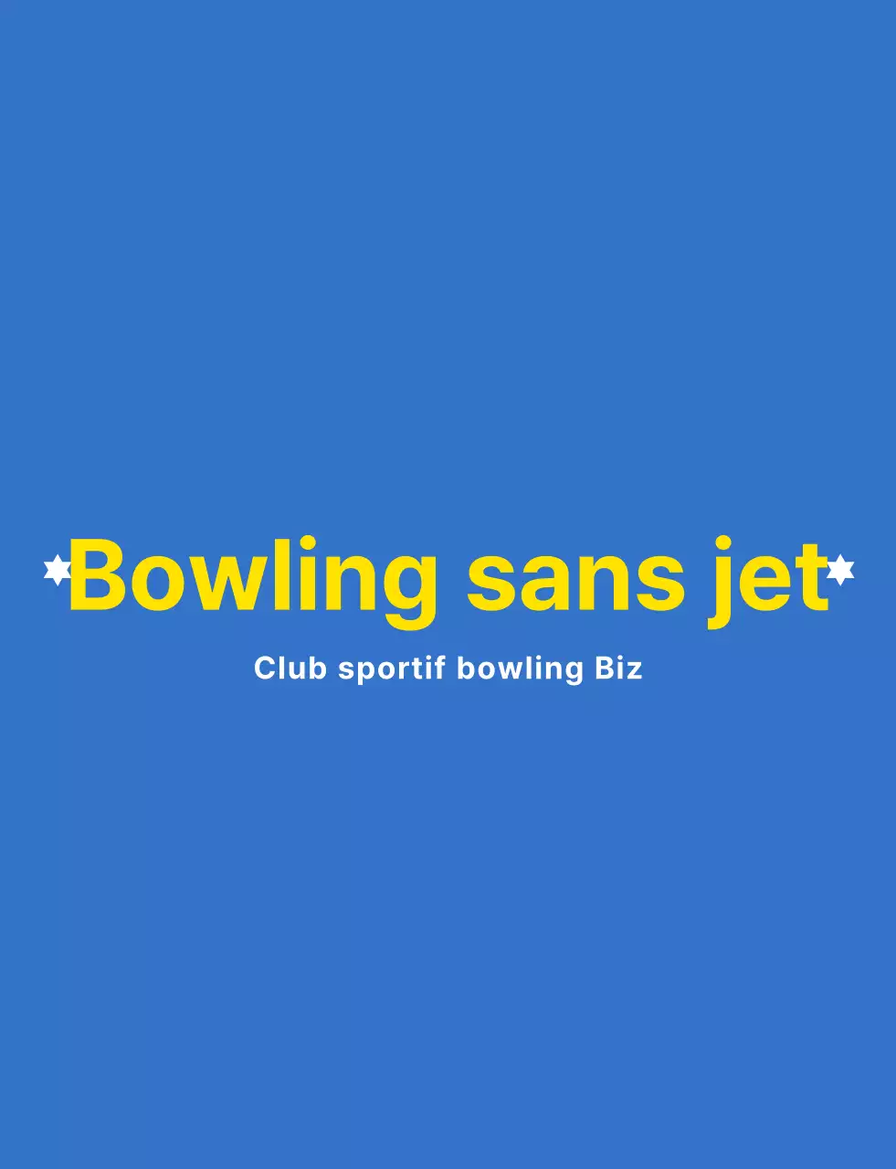 Illustration de bowling et logo emblématique en bleu clair, blanc et jaune pour un club de sport de bowling.