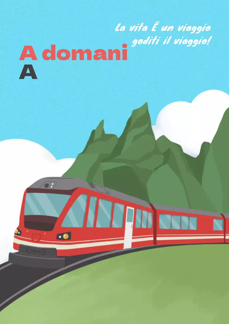 Cielo sfondo treno illustrazione promozione giornata ferroviaria