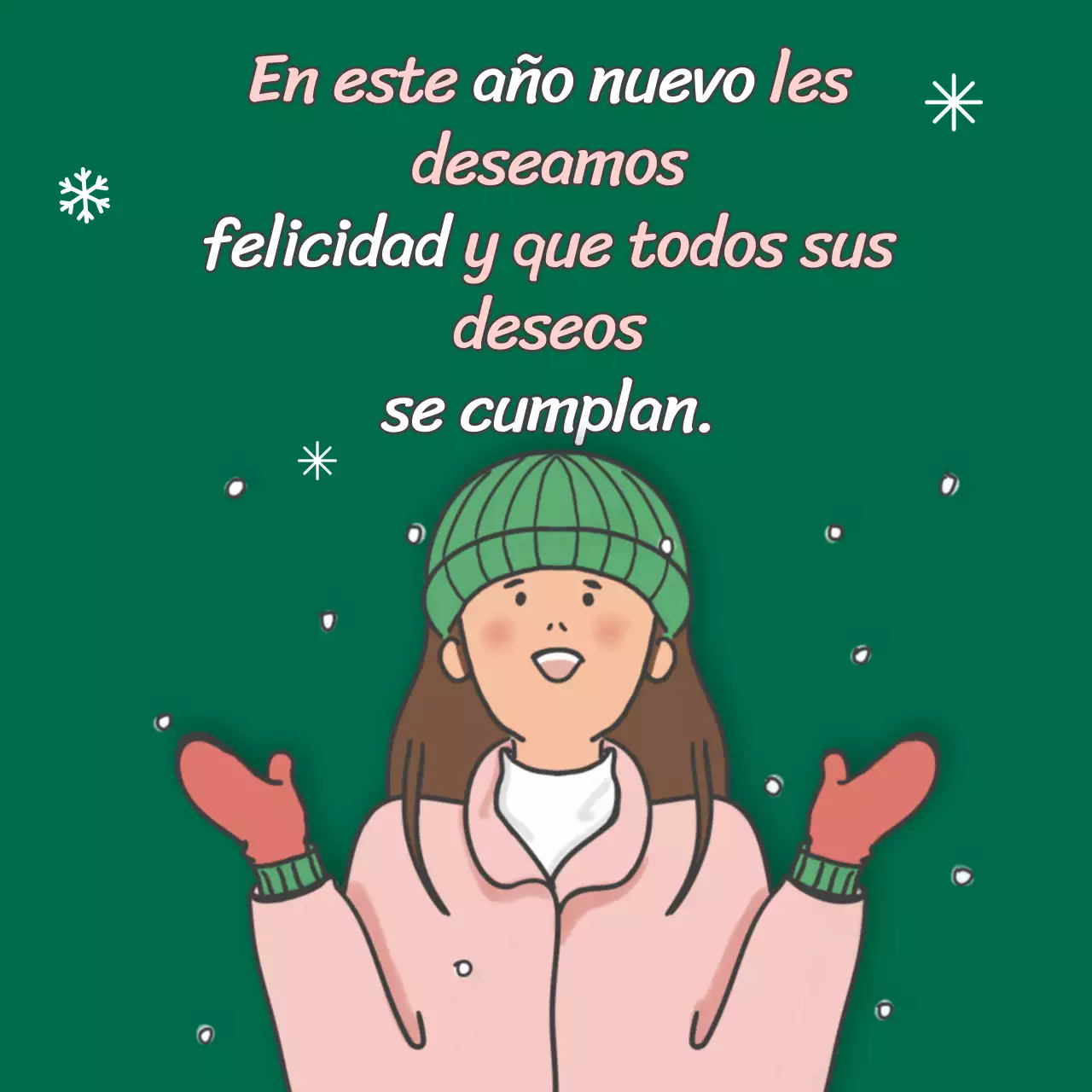 Brisa de Año Nuevo sobre fondo verde