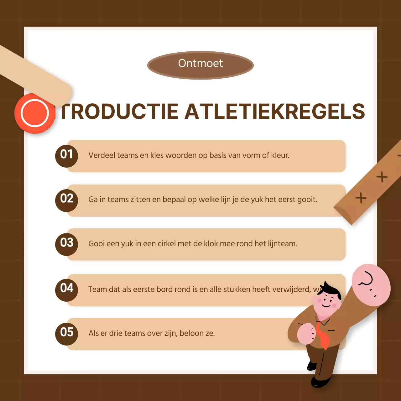 Bruine tinten en rode punten Nieuwjaarsevenement in eigen huis Atletiek Kaart Nieuws