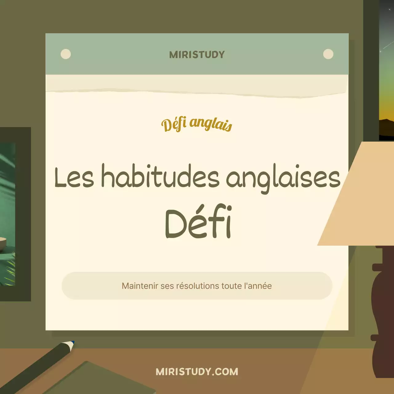 Le défi des habitudes anglaises de la nouvelle année en brun et vert