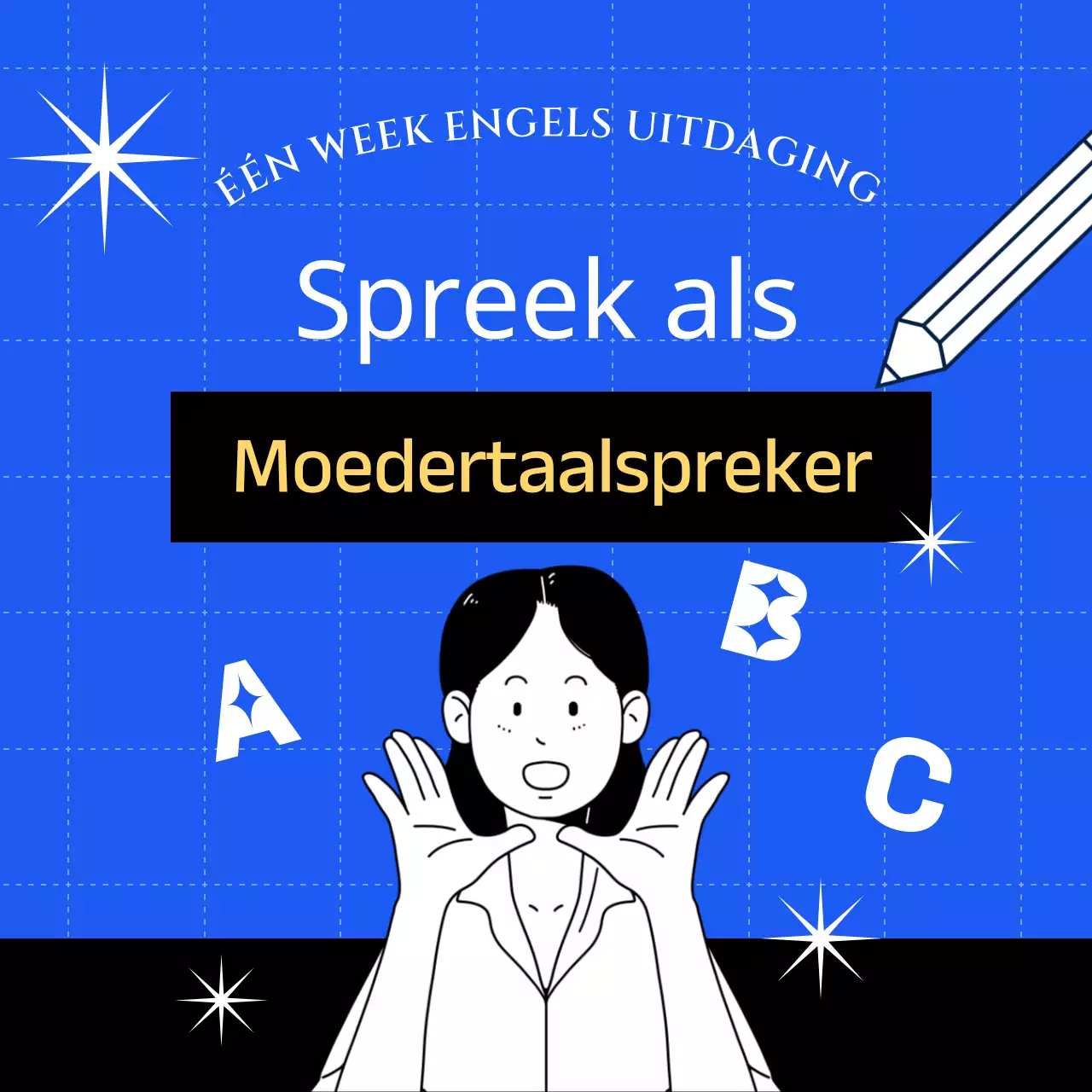 Uitdaging Engels leren met een blauw thema