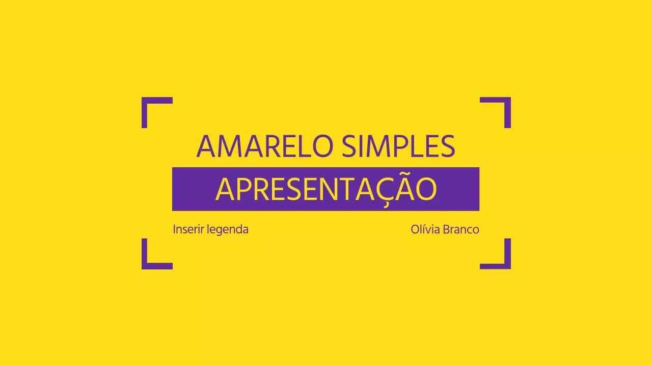 Uma apresentação forte e limpa em amarelo e roxo