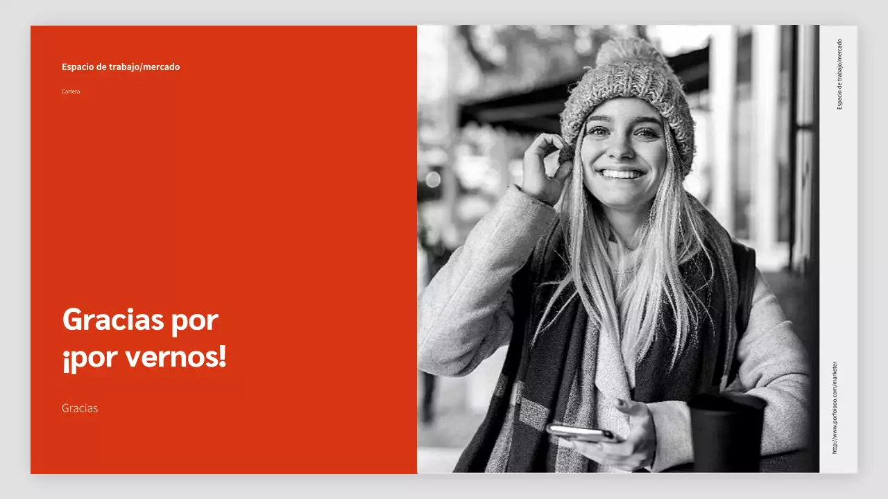 Presentación de la cartera en naranja y negro