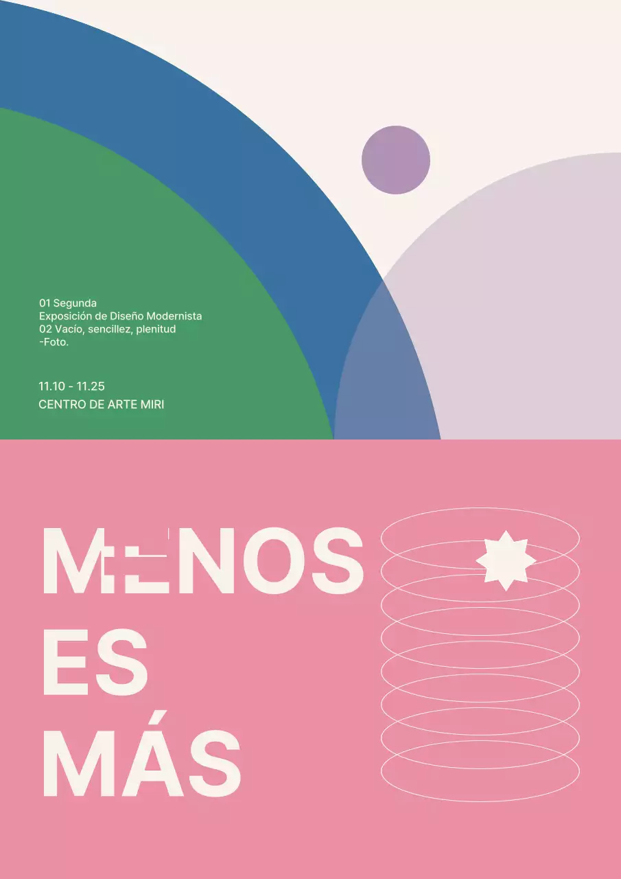 Cartel de exposición al pastel, centrado en las formas