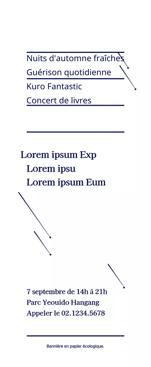 Illustration simple en forme d'étoile bleu marine Livre d'information Concert