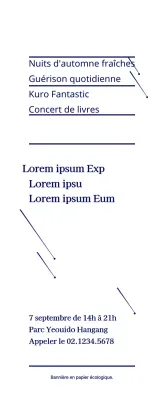 Illustration simple en forme d'étoile bleu marine Livre d'information Concert