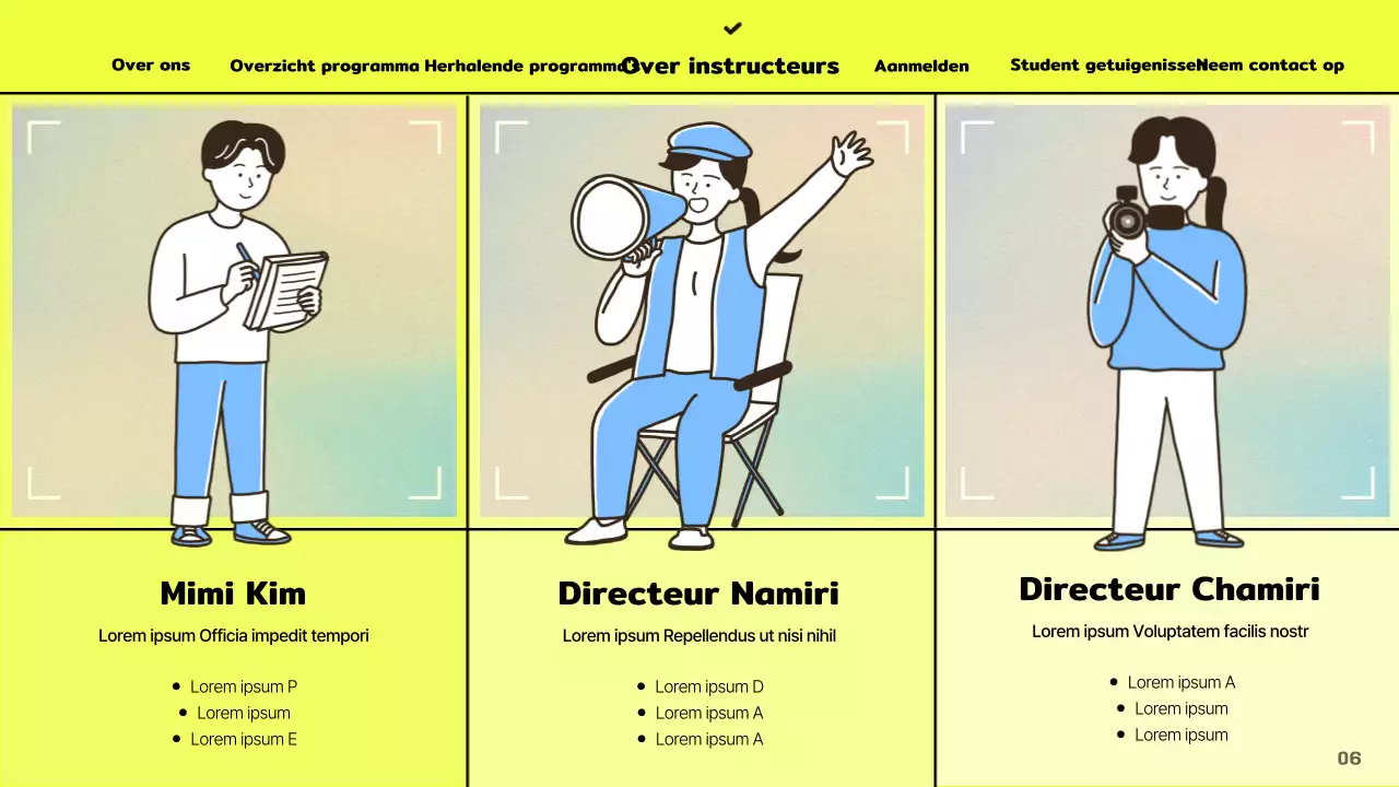 Promoot de filmacademie met een artistiek concept op een gele achtergrond