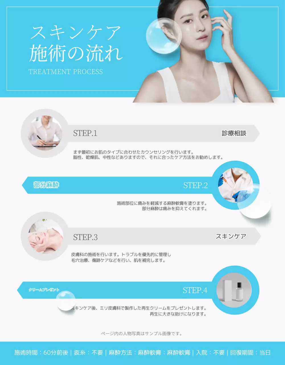 水色 モダン スキンケア ポスター 詳細ページ