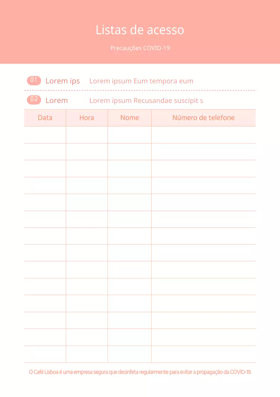 Cartaz de design simples de livro de visitas em cor-de-rosa