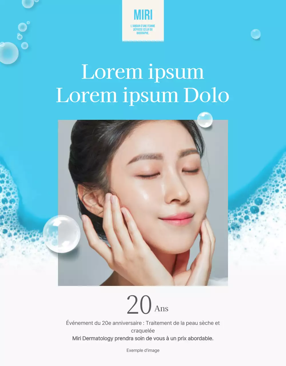 Promouvoir la dermatologie moderne en bleu clair et blanc