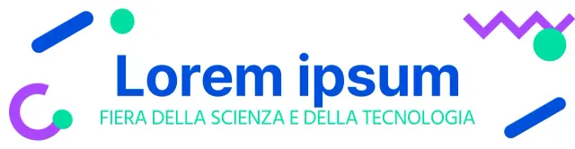 Logo della fiera scientifica con varie forme in blu, menta e viola.