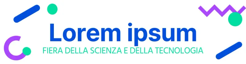 Logo della fiera scientifica con varie forme in blu, menta e viola.