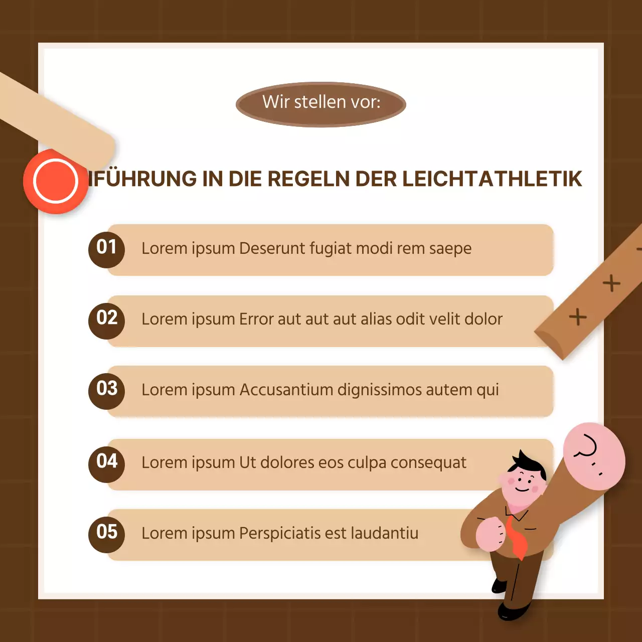 Braune Töne und rote Punkte Neujahrstag In-House Event Athletics Card News