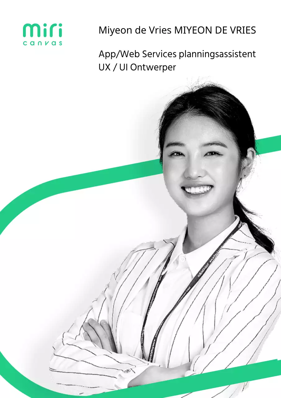 Eenvoudige en basic personeelskaart met witte en groene accenten