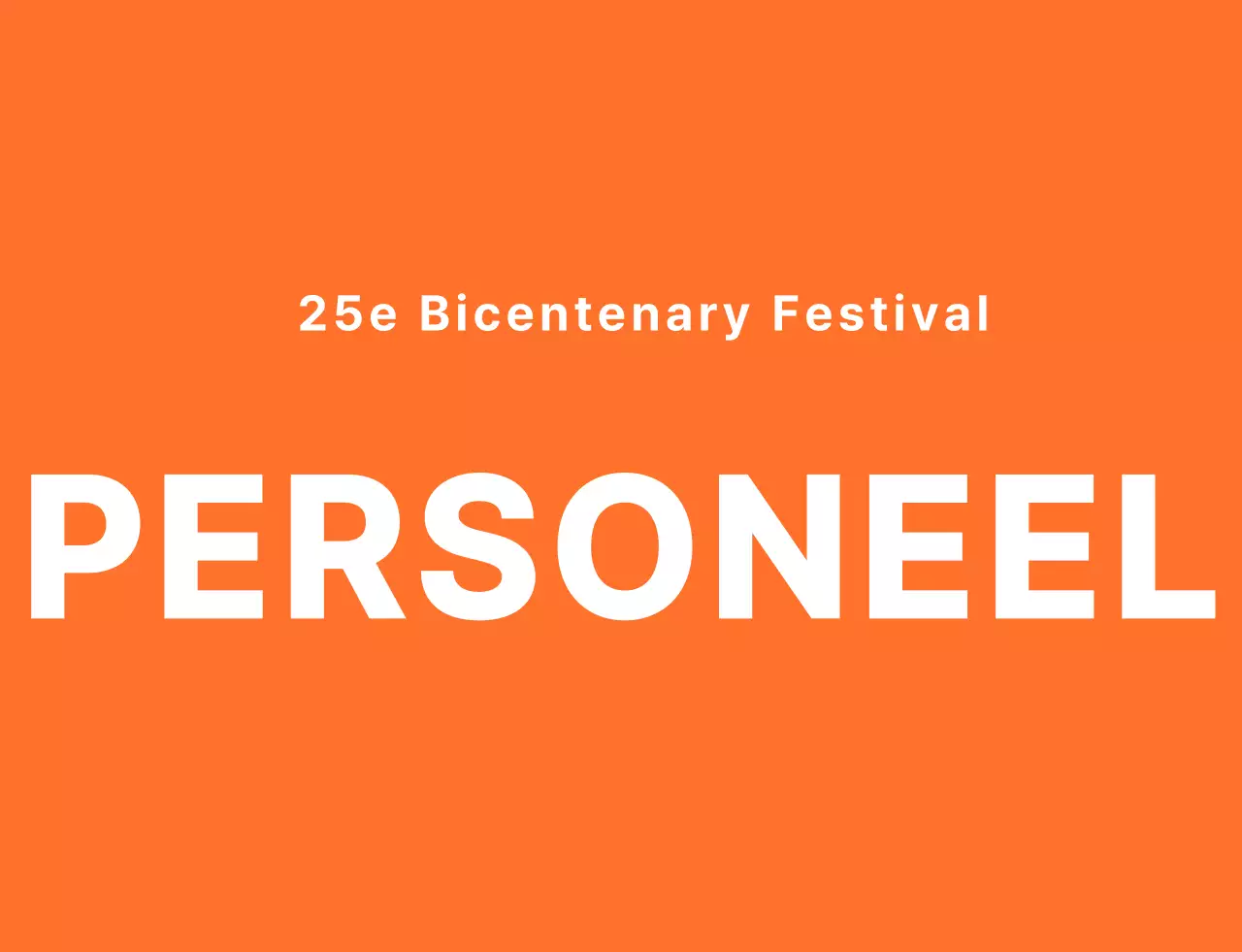 T-shirt voor personeel van het middelbare schoolfestival in een strakke oranje-witte embleemlogostijl