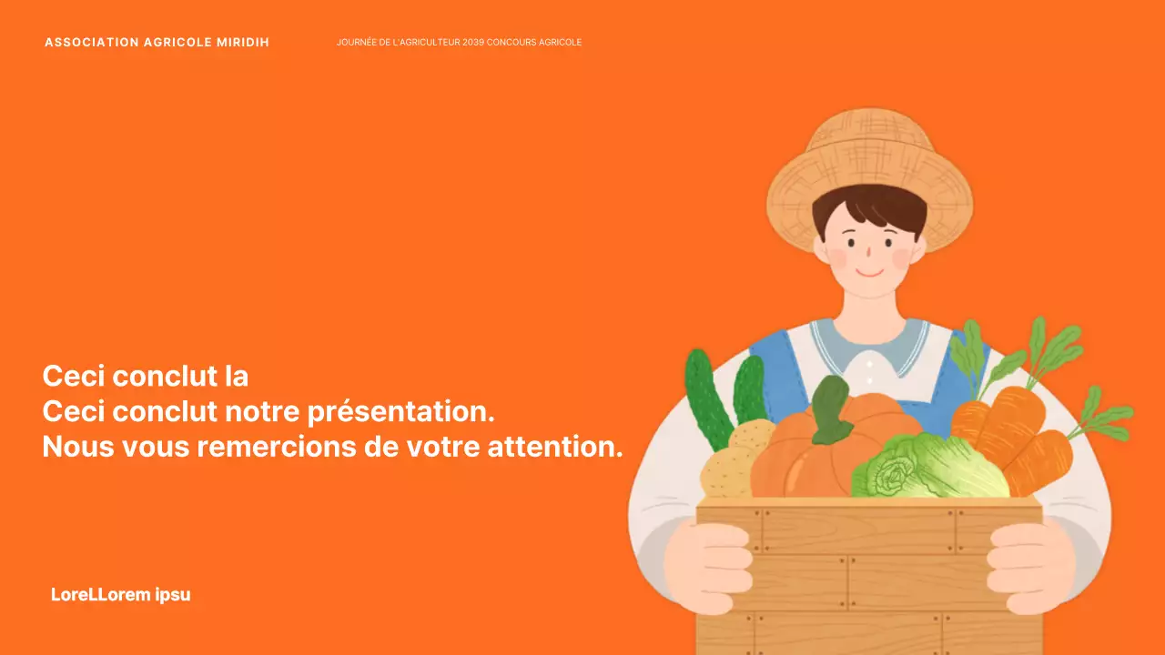 Annonce de la Journée des agriculteurs avec une illustration d'un agriculteur orange