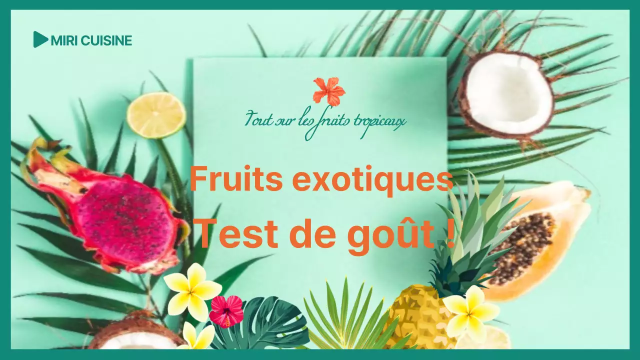 Revue des arômes de fruits tropicaux avec mise en valeur de la photo verte