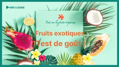 Revue des arômes de fruits tropicaux avec mise en valeur de la photo verte