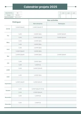 Un agenda propre et vert