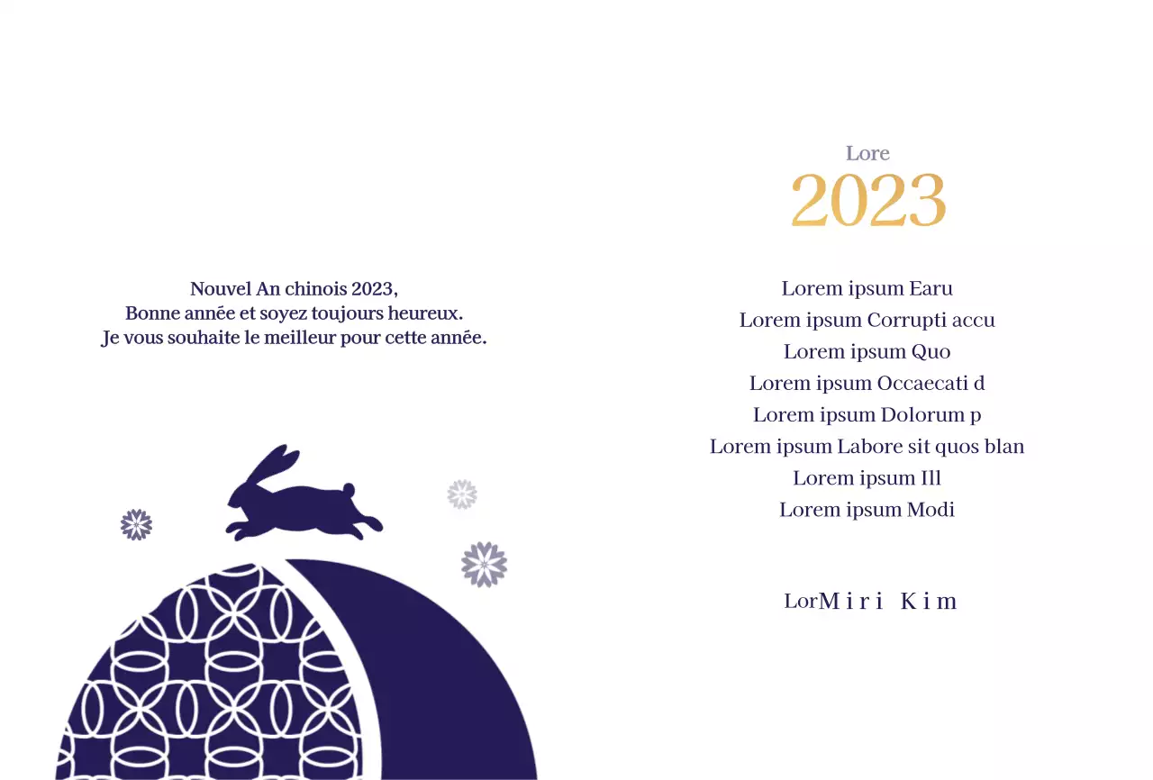 Carte de vœux du Nouvel An en bleu marine avec lingots d'or