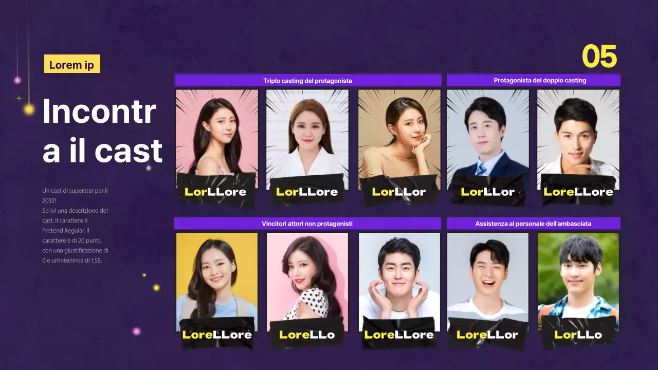 Proposta musicale creativa con sfondo viola e abbellimenti di stelle