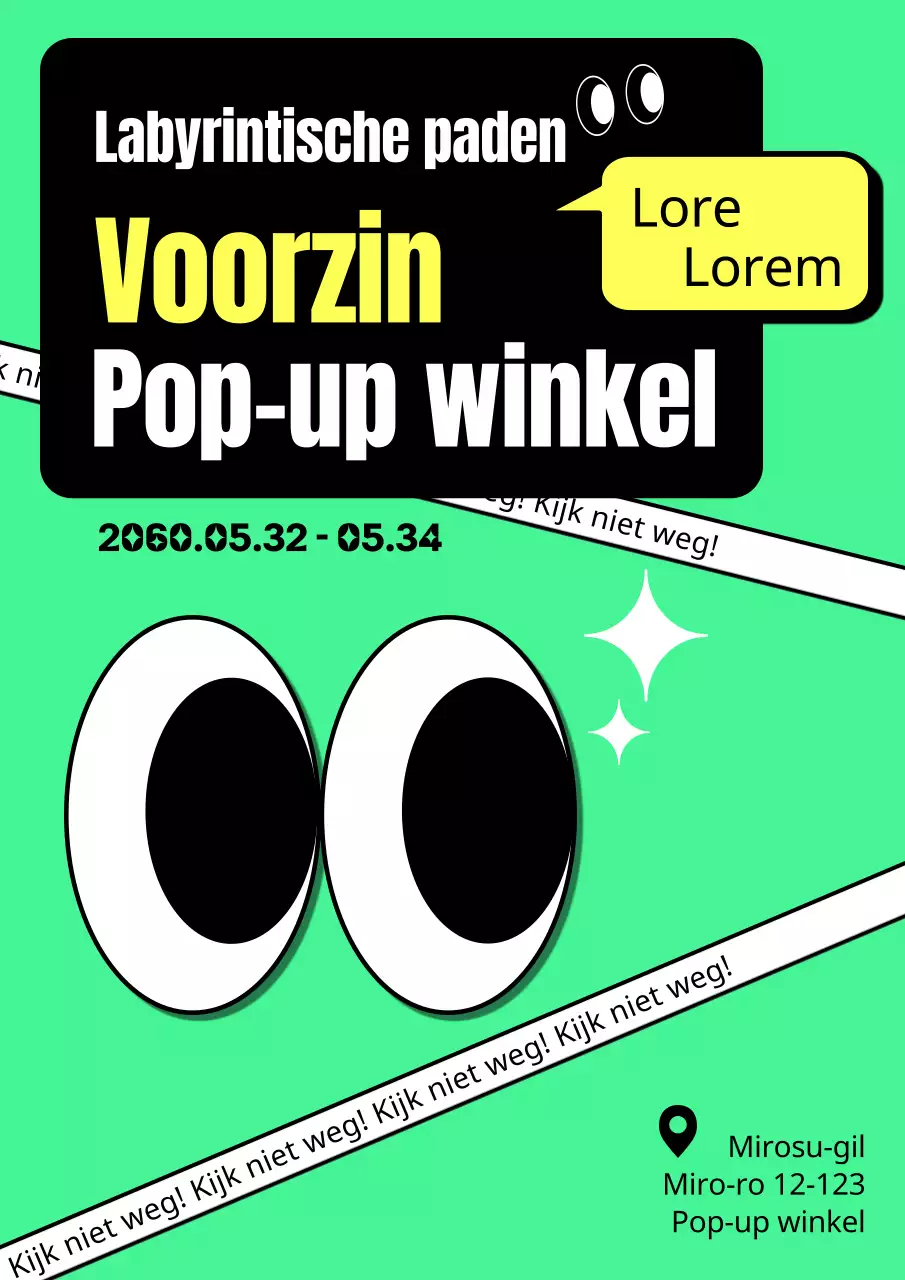 Nieuwjaar Zwarte Kitscherige Stationery Pop-up Store Promotie