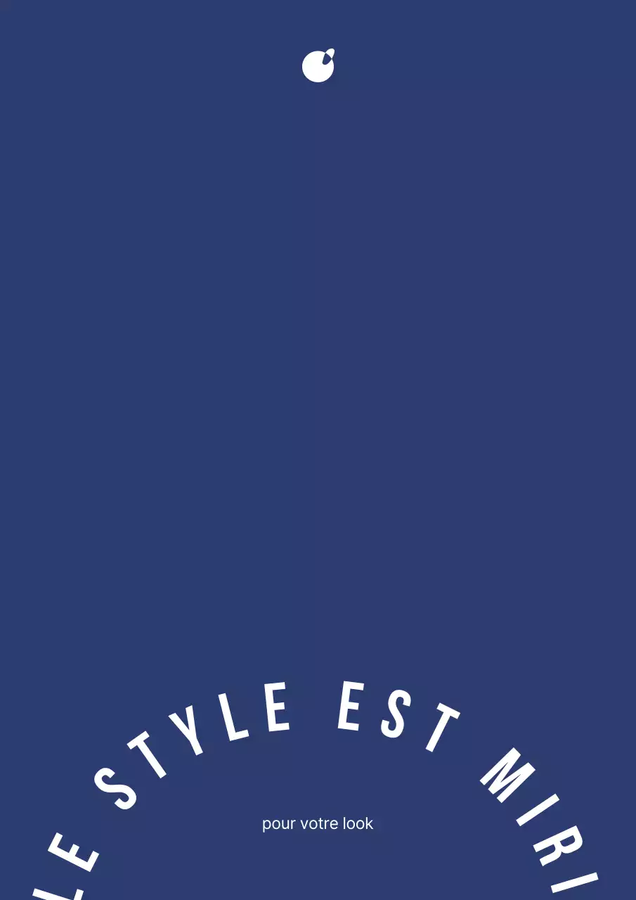 Concevoir une pochette à cordon pour une entreprise de vêtements avec le logo et le nom de l'entreprise dans une arche à l'intérieur d'un carré bleu foncé.