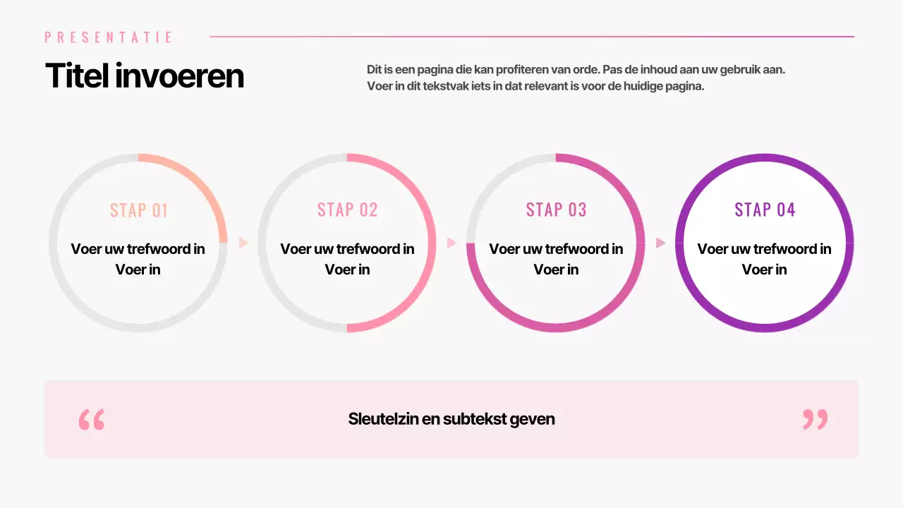 Taartgrafiek met roze kleurverloop