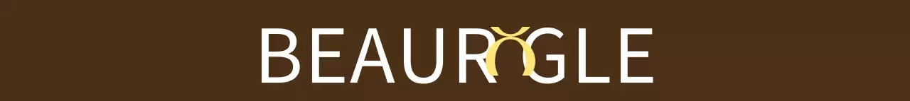 茶色と白と黄色のシンプルで感性的なアルファベットポイントが入ったテキストロゴスタイルのビューティーショップの宣伝・販促用