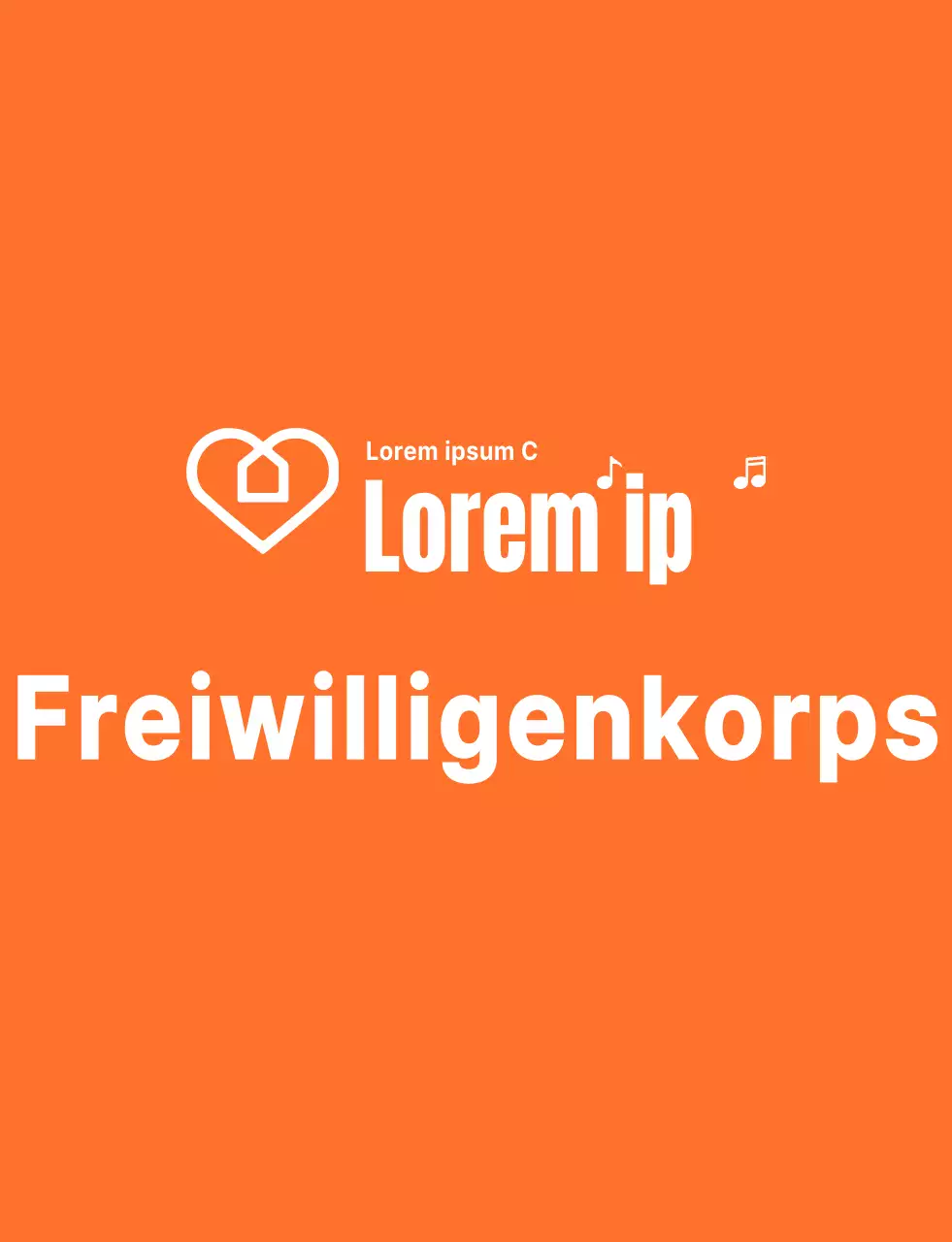 Rhythmischer Textlogostil in Orange und Weiß Freiwilligenorganisation