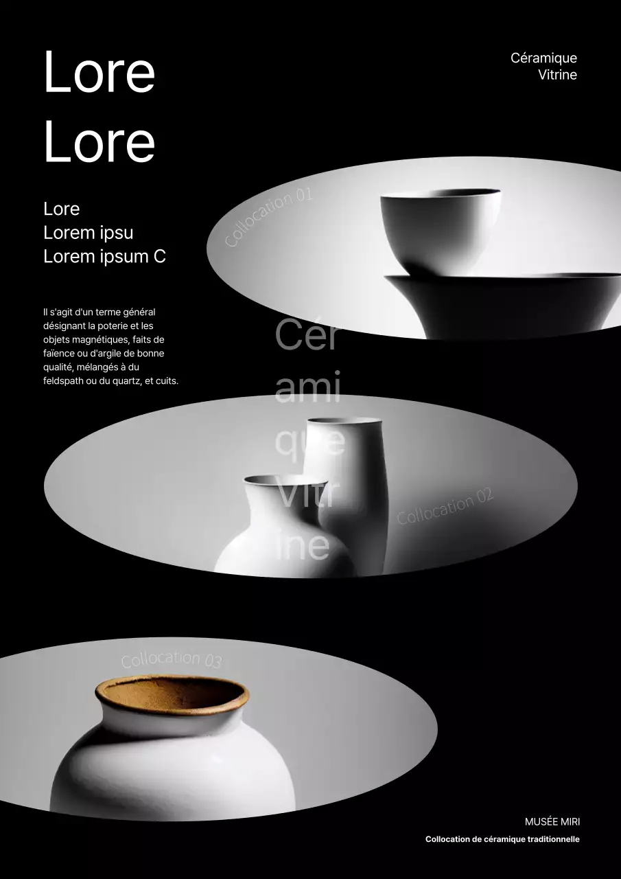 Exposition spéciale de céramiques en noir et blanc