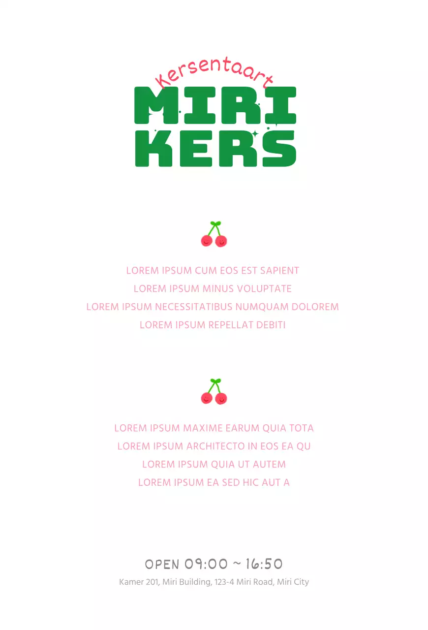 Promoot het menu van je café met een schattig roze en groen frame