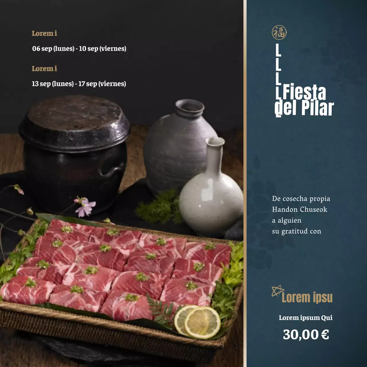 Navy Oro Coreano Dinero Regalo Cuadrado Banner