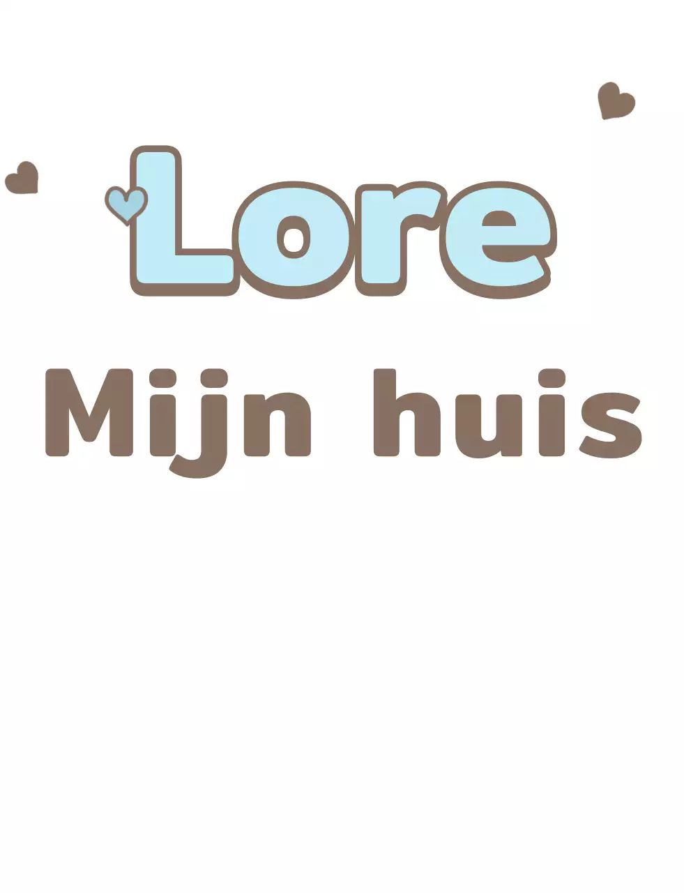 Familie t-shirt met leuke typografie in bruin, lichtblauw en beige