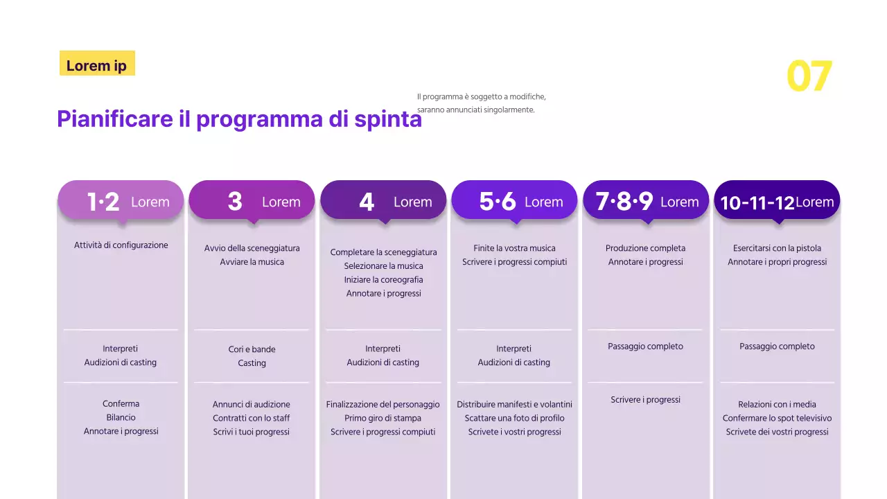 Proposta musicale creativa con sfondo viola e abbellimenti di stelle