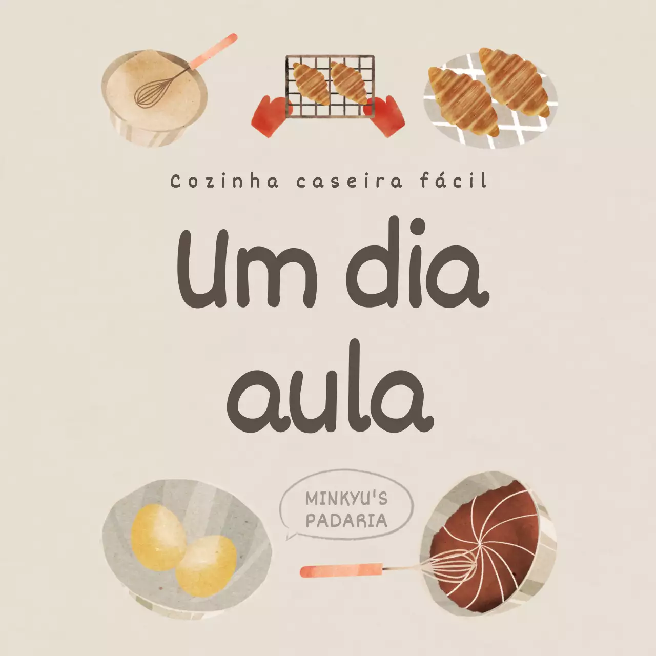 Caligrafia e ilustrações bonitas em tons quentes de castanho Conceito Informação e promoção de aulas de um dia