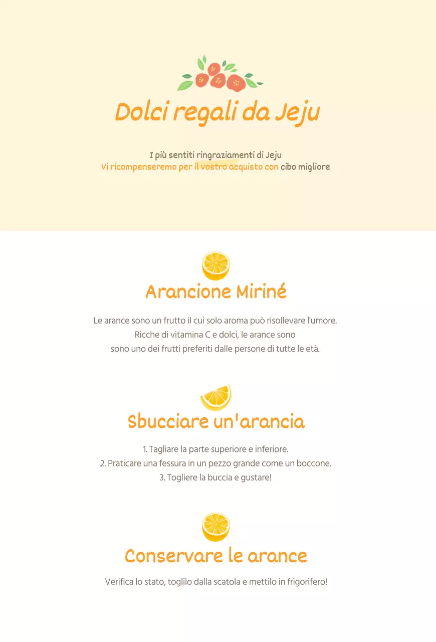 Cartolina che vende arance gialle dell'isola di Jeju