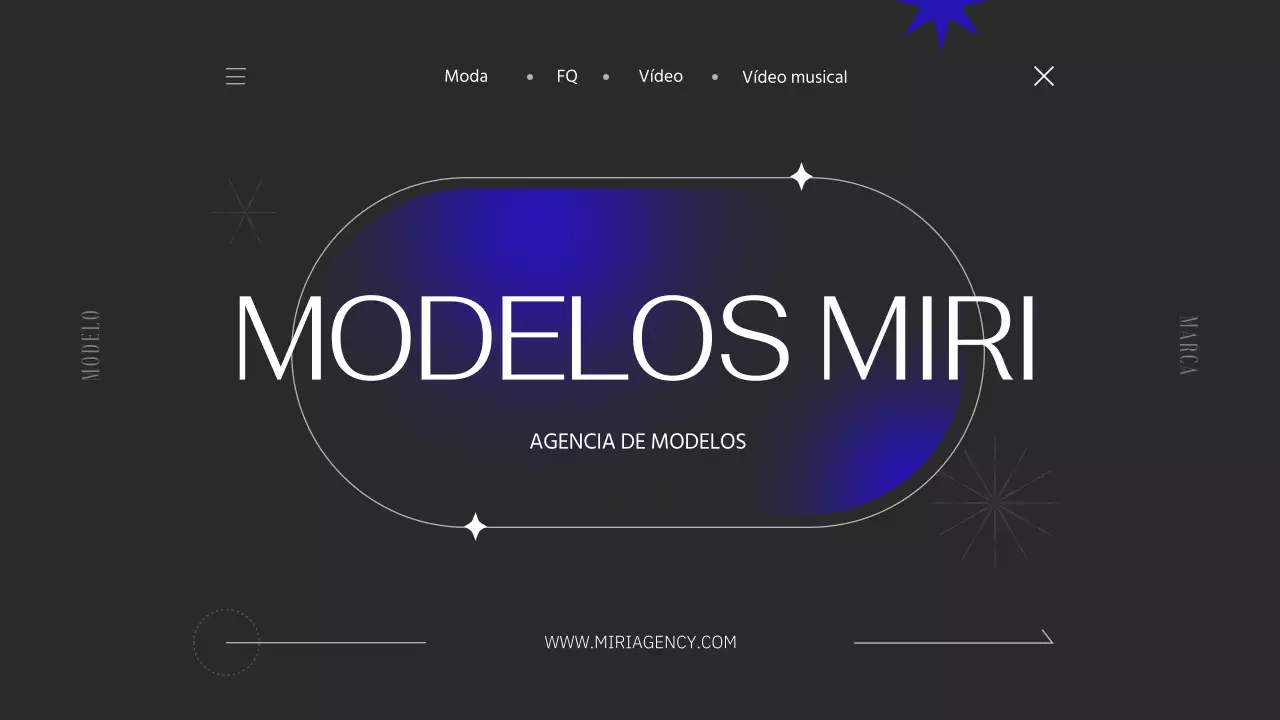 Portafolio de líneas sencillas con acentos morados sobre fondo negro