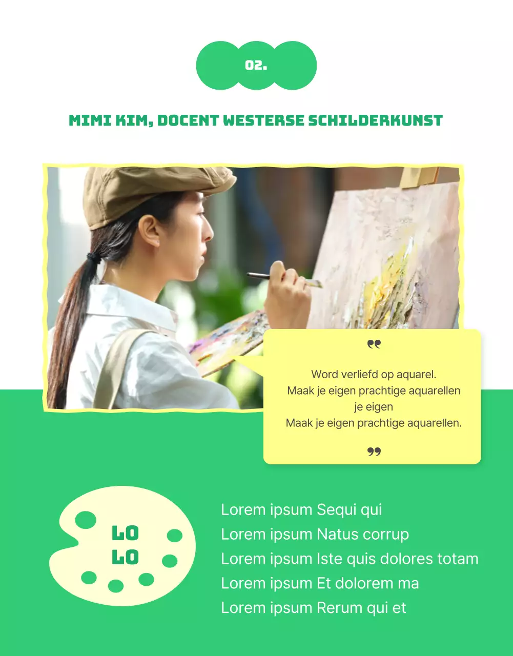 Harmonie geel en groen detailles