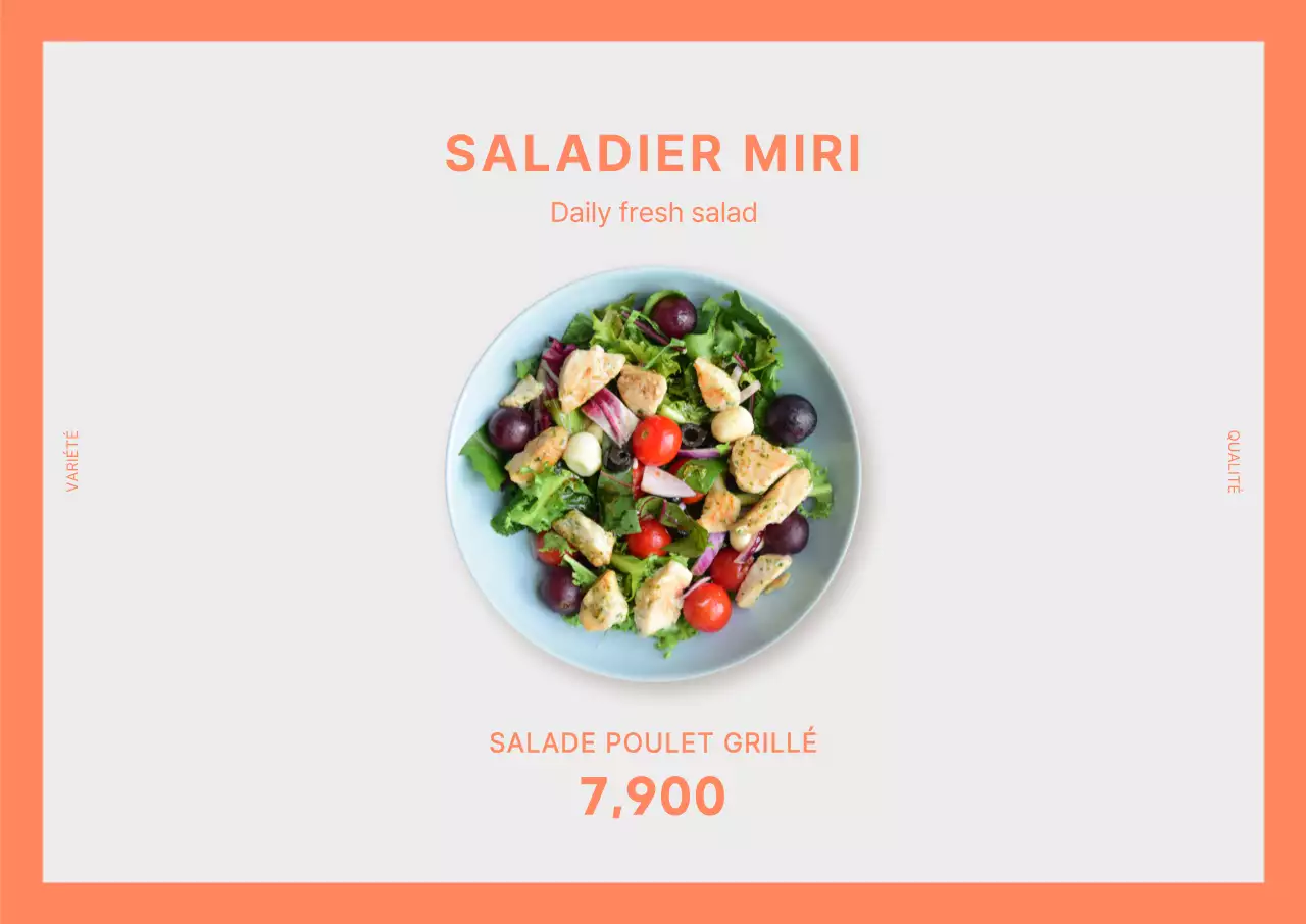 Affiche de la rue de la salade orange