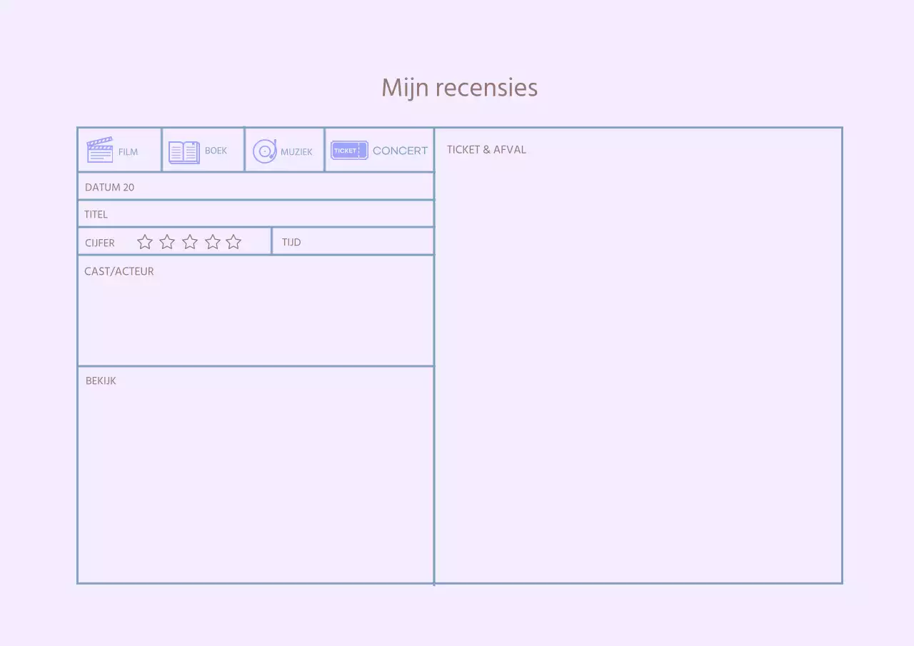 Paarse Icon Eenvoudige Reviewagenda