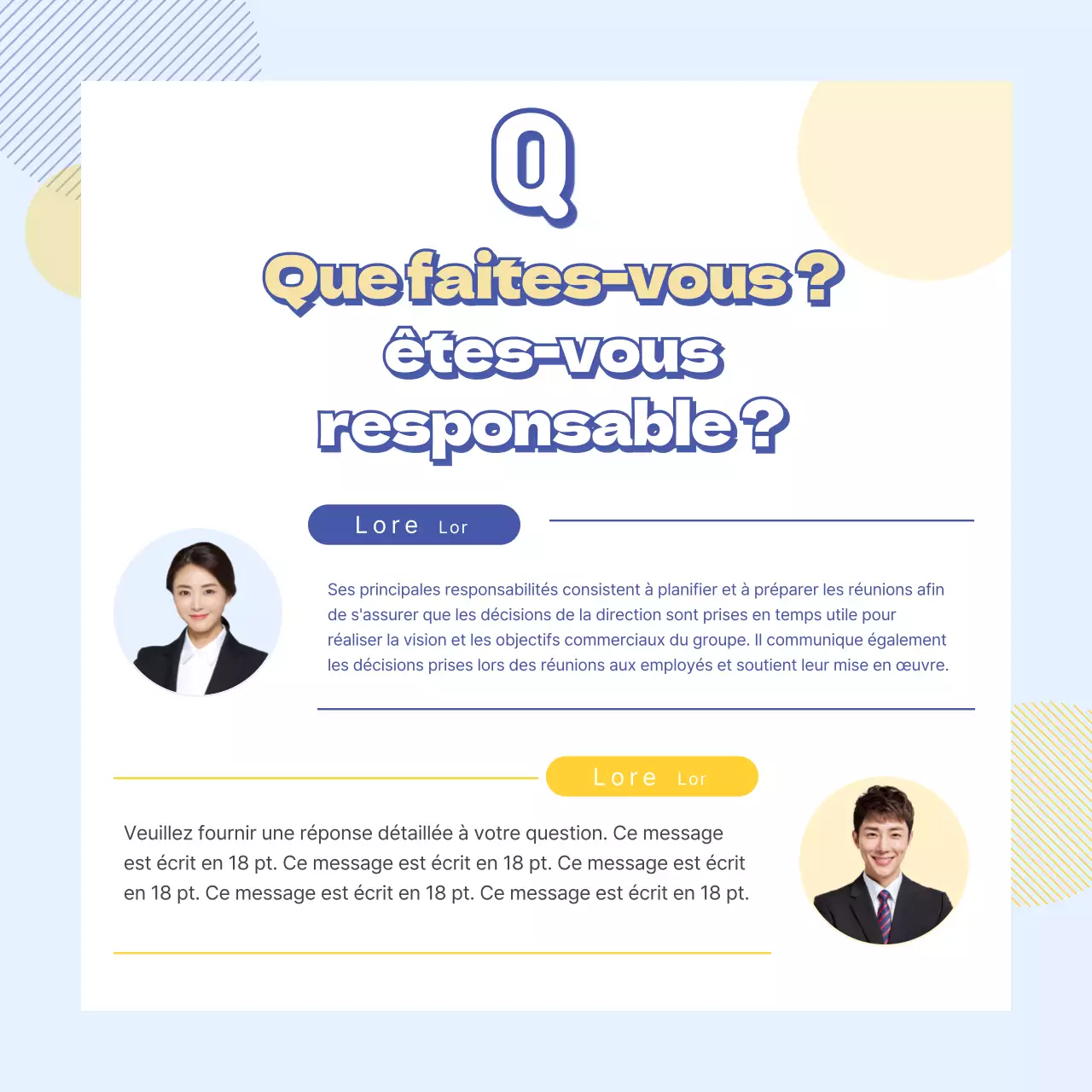 Recrutement moderne en bleu clair et jaune