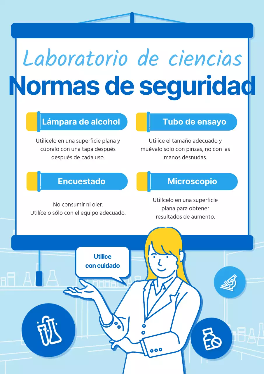 Azul y azul claro pantalla conferencia ilustración Ciencia laboratorio laboratorio herramienta uso