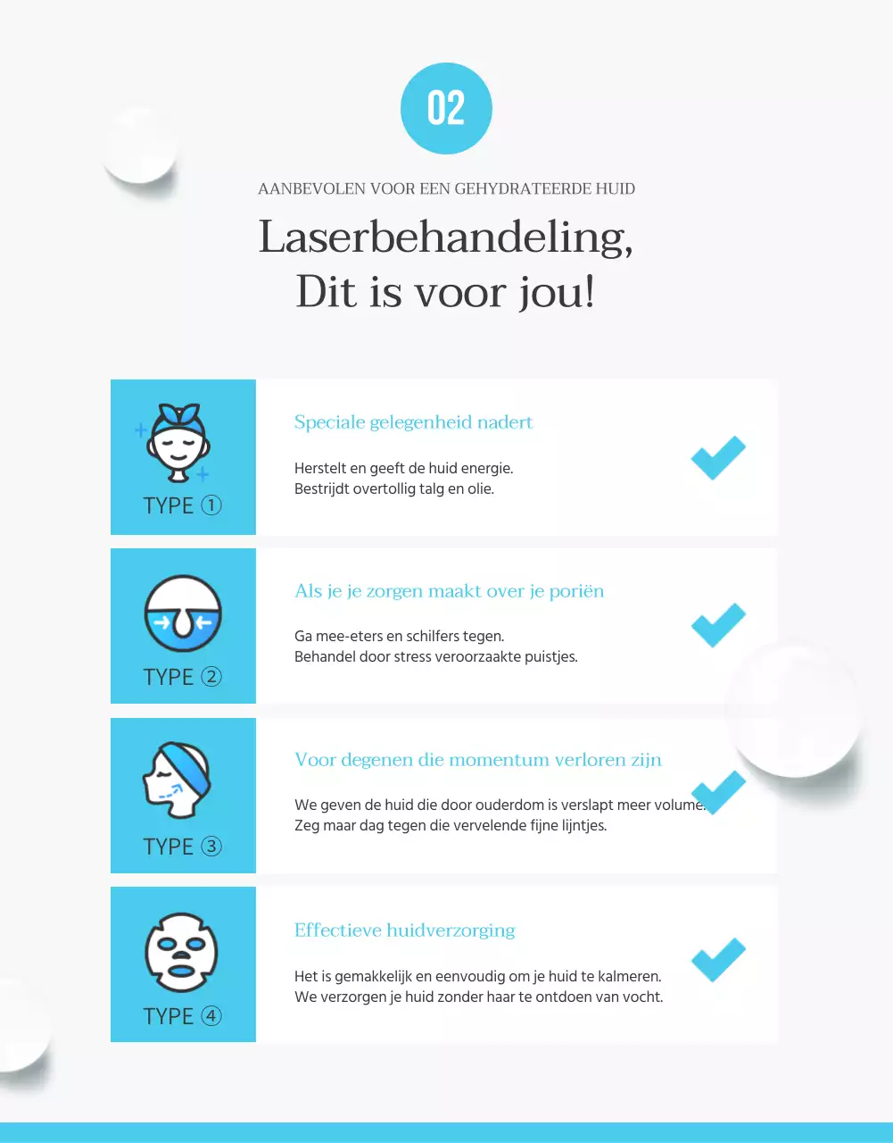 Promoot moderne dermatologie in lichtblauw en wit