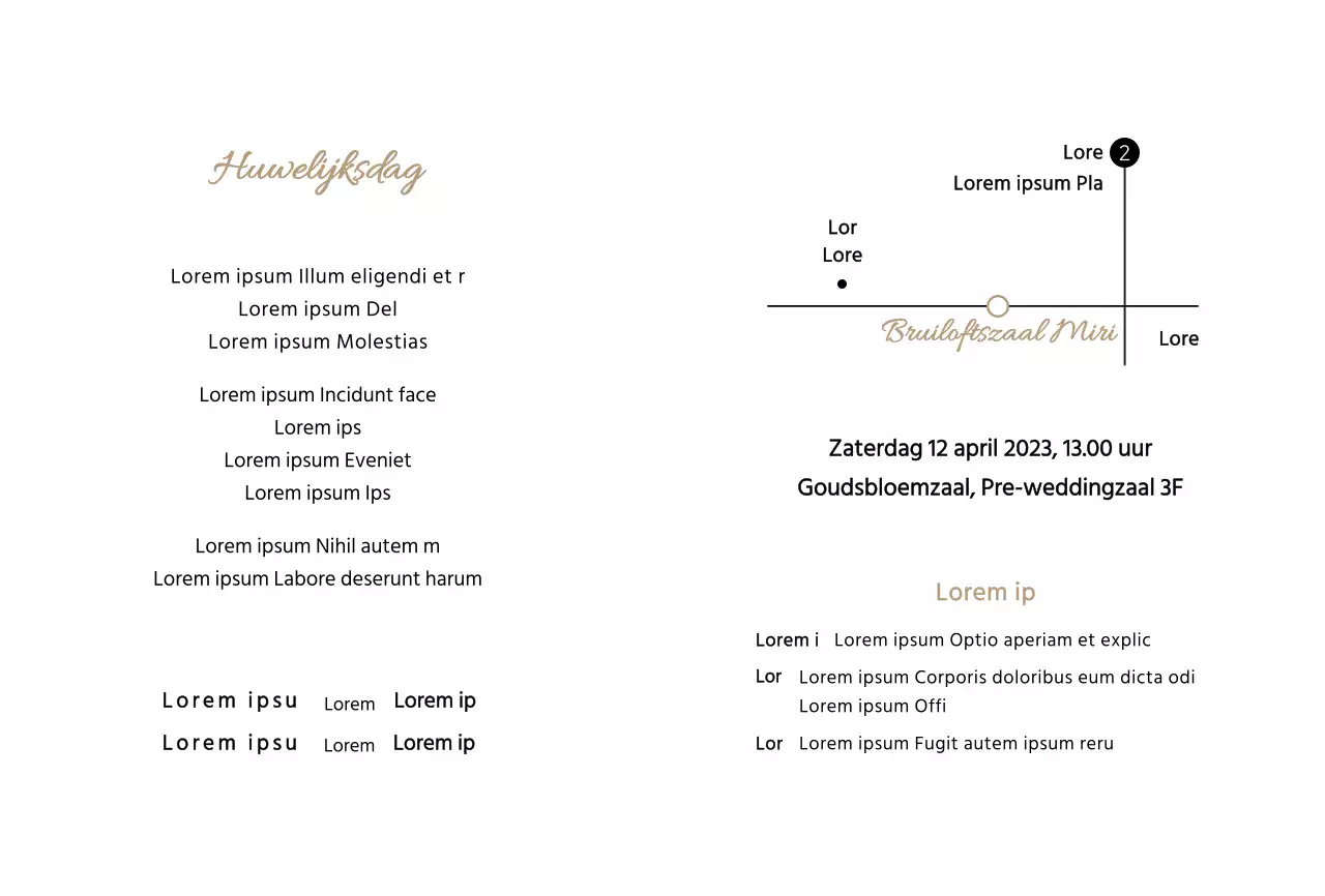 Bruiloftsuitnodiging met eenvoudig gekwartierd kader in beige en zwart