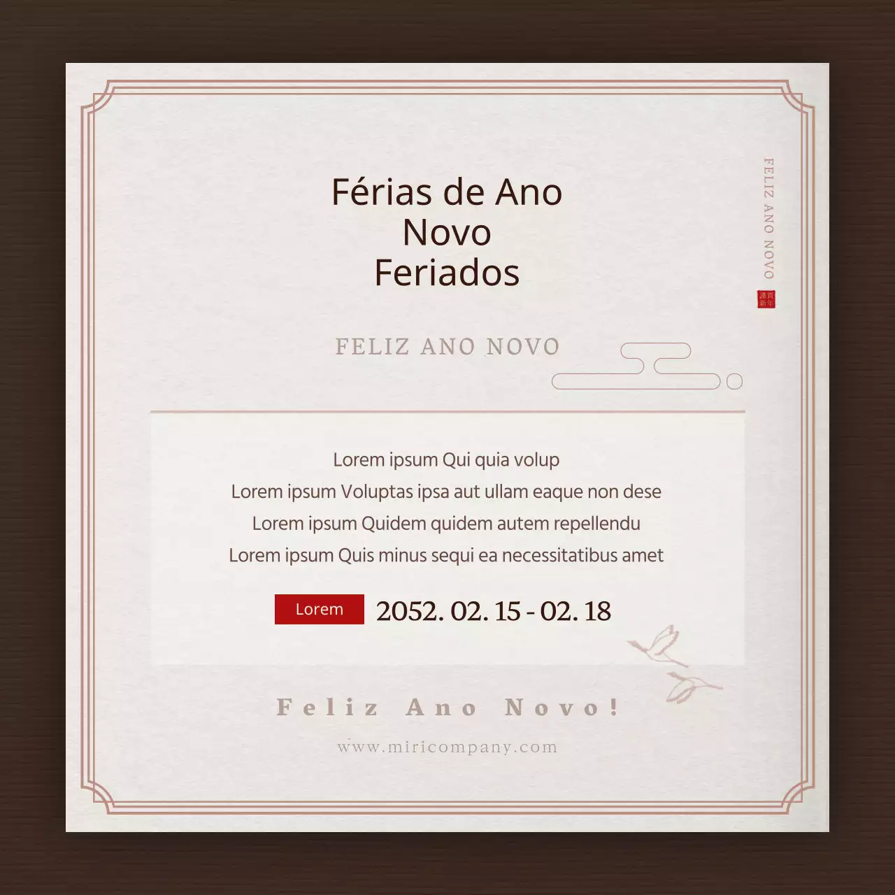 Encerramento do feriado do Ano Novo Lunar em castanho e bege