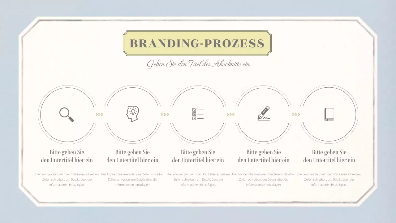 Emotionales konzeptionelles Grundlayout mit Vintage-Tapetenmuster in Beige und Hellblau